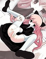 TAGS: animal ears, anus, cat ears, flat chest, houmitsu, masturbation, modest, mouth hold, original, pink hair, spread legs, thighhighs, white thighhighs.